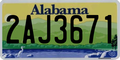 AL license plate 2AJ3671