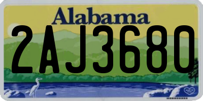 AL license plate 2AJ3680