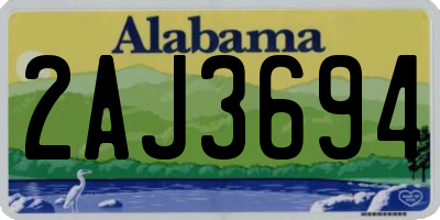 AL license plate 2AJ3694