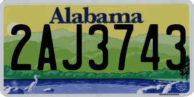 AL license plate 2AJ3743