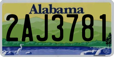AL license plate 2AJ3781