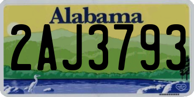 AL license plate 2AJ3793
