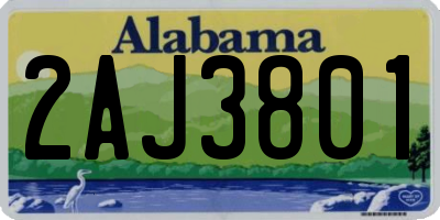 AL license plate 2AJ3801