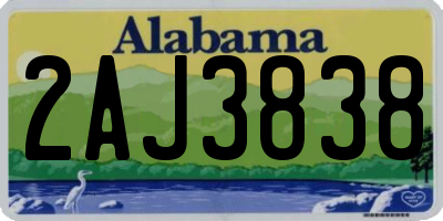 AL license plate 2AJ3838