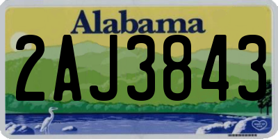 AL license plate 2AJ3843
