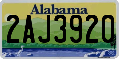 AL license plate 2AJ3920