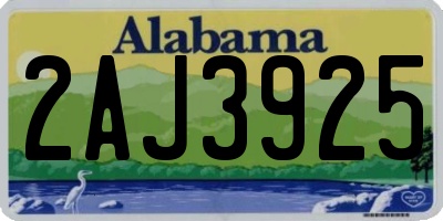 AL license plate 2AJ3925