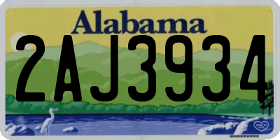 AL license plate 2AJ3934