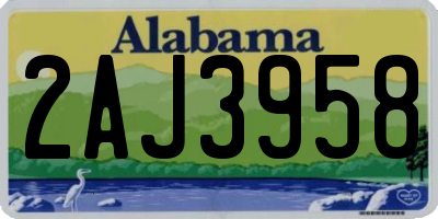 AL license plate 2AJ3958