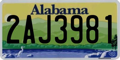AL license plate 2AJ3981