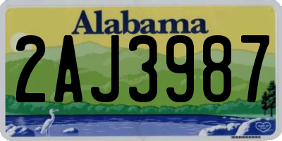 AL license plate 2AJ3987
