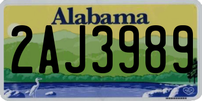 AL license plate 2AJ3989