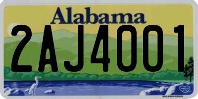 AL license plate 2AJ4001