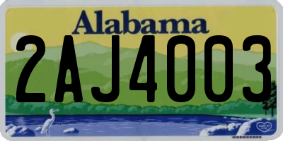 AL license plate 2AJ4003