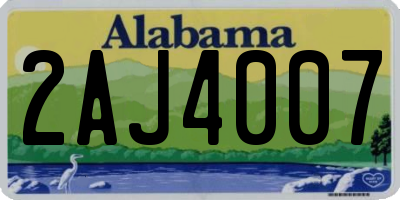 AL license plate 2AJ4007