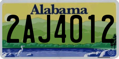 AL license plate 2AJ4012