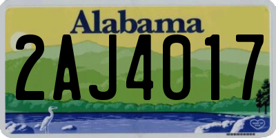 AL license plate 2AJ4017