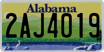 AL license plate 2AJ4019