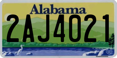 AL license plate 2AJ4021