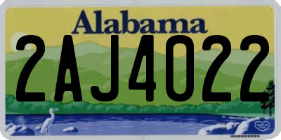 AL license plate 2AJ4022
