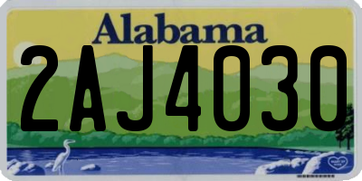 AL license plate 2AJ4030