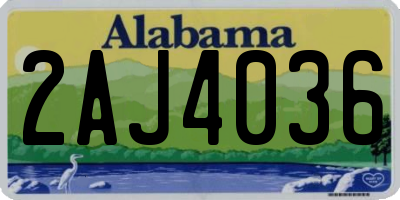 AL license plate 2AJ4036
