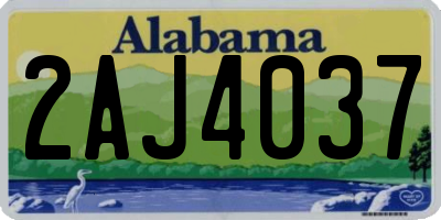 AL license plate 2AJ4037
