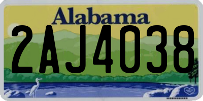 AL license plate 2AJ4038
