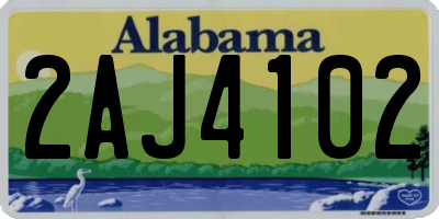 AL license plate 2AJ4102