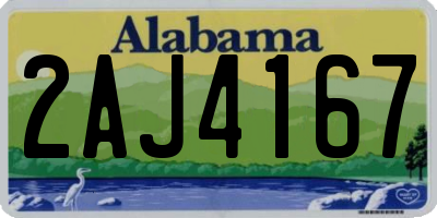 AL license plate 2AJ4167