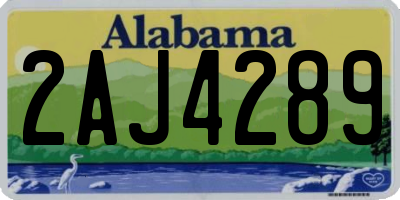 AL license plate 2AJ4289