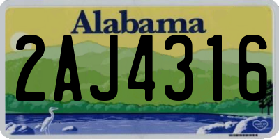 AL license plate 2AJ4316