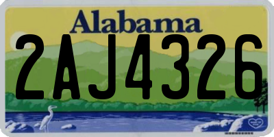 AL license plate 2AJ4326