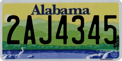 AL license plate 2AJ4345