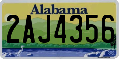 AL license plate 2AJ4356