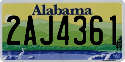AL license plate 2AJ4361