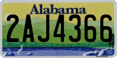 AL license plate 2AJ4366