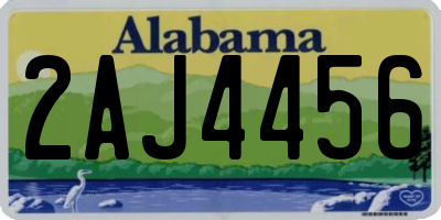 AL license plate 2AJ4456