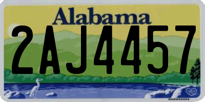 AL license plate 2AJ4457