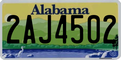 AL license plate 2AJ4502