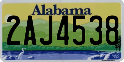 AL license plate 2AJ4538