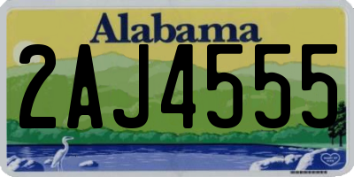 AL license plate 2AJ4555