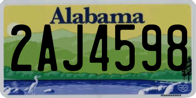 AL license plate 2AJ4598