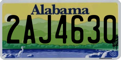 AL license plate 2AJ4630