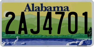 AL license plate 2AJ4701