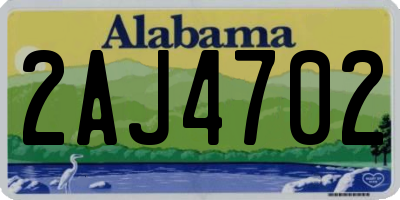 AL license plate 2AJ4702