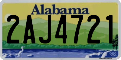 AL license plate 2AJ4721