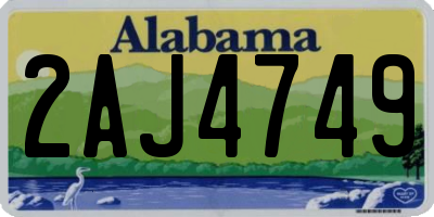 AL license plate 2AJ4749