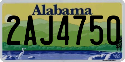 AL license plate 2AJ4750