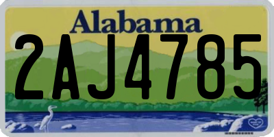 AL license plate 2AJ4785
